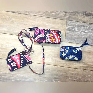 Vera Bradley floral quilted wallet and coin purse bundle